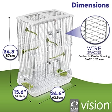 Spacious Vision Bird Cage for Parakeets and Finches