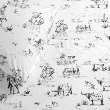 Paseo Road by HiEnd Accents Ranch Life King Sheet Set - Cowboy Bedding