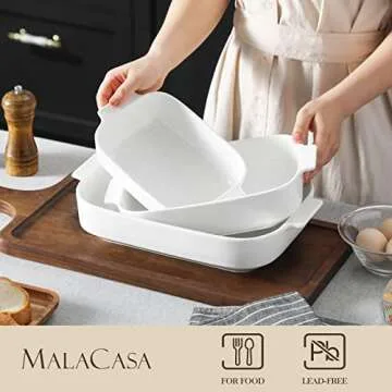 Durable MALACASA Casserole Dishes for Elegant Baking