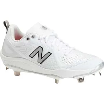 New Balance Women's Fresh Foam Velo V2 Metal Softball Shoe, White/White, 10.5