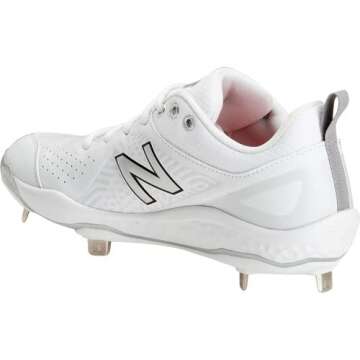 New Balance Women's Fresh Foam Velo V2 Metal Softball Shoe, White/White, 10.5