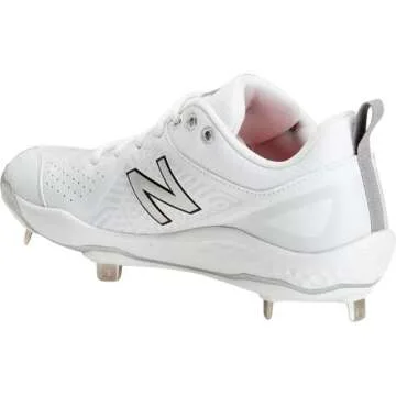 New Balance Women's Fresh Foam Velo V2 Metal Softball Shoe, White/White, 10.5
