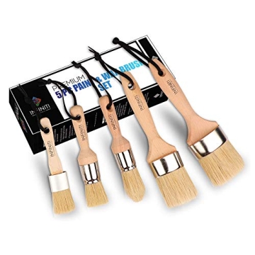 Professional Chalk and Wax Paint Brush 5PC Master Set!!!! Large DIY Painting and Waxing Tool | Smoot...