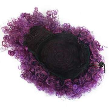 LEOSA Afro Puff Drawstring Ponytail with Bangs for Women