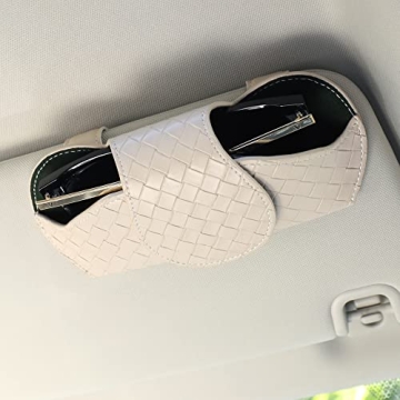 Elegant KINIVA Sunglasses Holder Clip for Car Visor - Premium Vegan Leather Accessory
