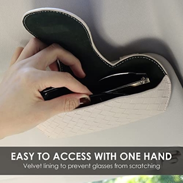 KINIVA Stylish Sunglasses Holder for Car Visor in Leather