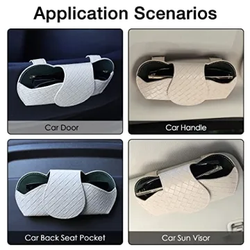 KINIVA Stylish Sunglasses Holder for Car Visor in Leather