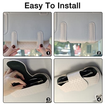 KINIVA Stylish Sunglasses Holder for Car Visor in Leather