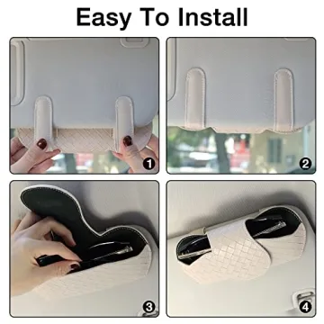 KINIVA Stylish Sunglasses Holder for Car Visor in Leather