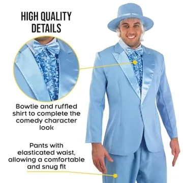 Fun Shack Blue Tuxedo Costume for Men | Nostalgic Halloween Outfit | Sizes M-XL