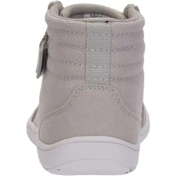 WHITIN Wide Barefoot Shoes for Kids Minimalist Zero Drop Wide Sneakers Boys Girls Size 10.5 Mid Ankle Fashion Canvas Walking Tennis Light Grey 28