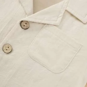 Weixinbuy Baby Boy Clothes Set Toddler Summer Outfit Cotton Linen Short Sleeve T-Shirt Top Pocket Button-Down Shirt Short Set