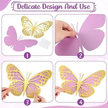 Geosar 3D Butterfly Decorations for Parties and Nurseries