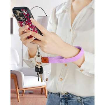 WEESMILE Light Purple Wristlet Keychain - Stylish and Practical for All