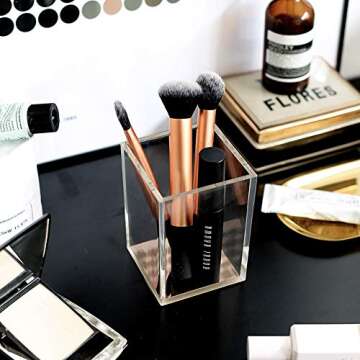 Stylish Rose Gold Acrylic Pencil Holder for Any Space