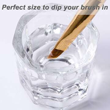 fiezkaa 2pcs Nail Dappen Dish Clear Monomer Liquid Cup, Dampen Dish for Acrylic Nails, Manicure Glas...