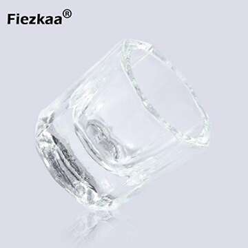 fiezkaa 2pcs Nail Dappen Dish Clear Monomer Liquid Cup, Dampen Dish for Acrylic Nails, Manicure Glass Bowl