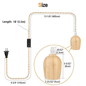 Zevnico Pendant Light Cord Kit, Vintage Swag Lighting