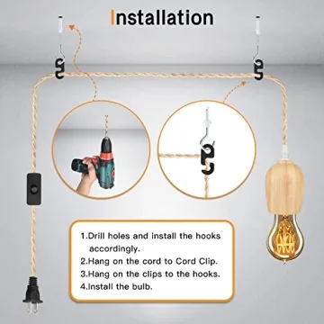 Zevnico Pendant Light Cord Kit, Vintage Swag Lighting