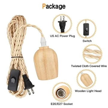 Zevnico Pendant Light Cord Kit, Vintage Swag Lighting