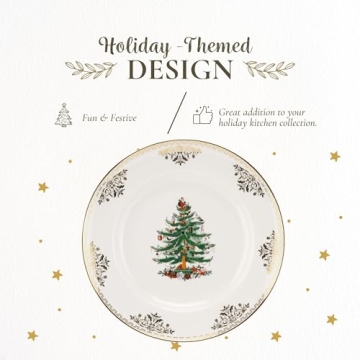 Spode Christmas Tree Gold Dinner Plate Set of 4 - Festive & Durable