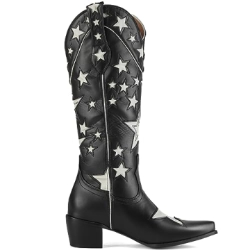 Stylish YIYA Star Cowboy Boots for Women - Chic and Comfy