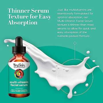 TruSkin Facial Serum with 11 Plant-Derived Vitamins & Minerals for Radiant, Healthy-Looking Skin – Powerful Antioxidants and Nourishing Vitamins for Skin Nutrition, 1 fl oz