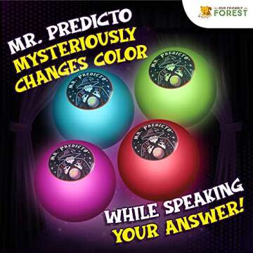 Kamhi World Mr Predicto Fortune Telling Ball - Ask Questions & Get Answers, Interactive Color Changing Crystal Ball, Novelty Toy with Lights, Fun Teen Gift
