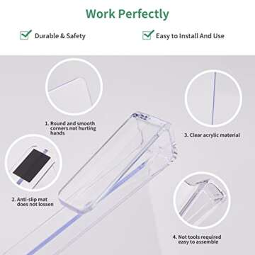 MIVERYEA Acrylic Shelf Dividers, Clear Shelf Divider for Closet Organization 8 Pack Plastic Shelve Organizer for Clothes Purses Separators