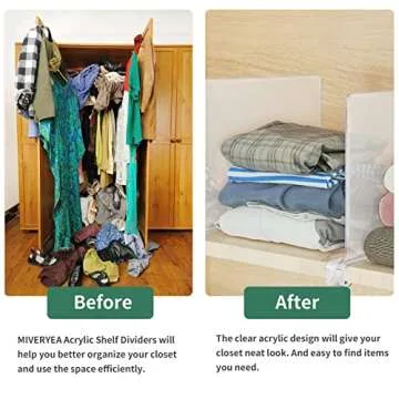MIVERYEA Acrylic Shelf Dividers for Closet Organization