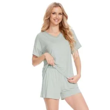 LazyCozy Women's Bamboo Striped Pajama Set for Comfortable Sleep