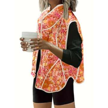 Dokotoo Womens Oversized Puffer Vest Lightweight Vests for Women 2025 Fashion Orange Sleeveless Butt...