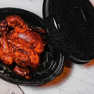 Granite Ware 19" Oval Roaster with Lid for 20 lb Poultry