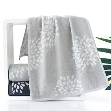 Pidada Hand Towels Set 4 Hydrangea Floral Pattern 100% Cotton