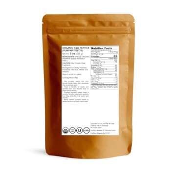 Food to Live Organic Raw Pepitas, 8 Ounces — Non-GMO, Pumpkin Seed Kernels, Unsalted, No Oil, No S...