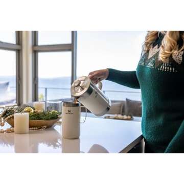 Stanley Stay Hot Camp Mug - Durable 18/8 Stainless Steel Insulated Mug - Splash-Free Tritan™ Drink-Thru Lid - 24 OZ - Cream Gloss