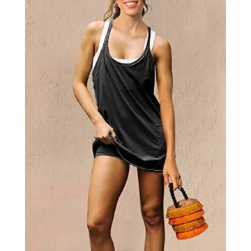 NATRAKI Athletic Dress Mini Dress with Built-in Shorts