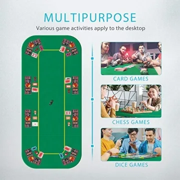 VIVOHOME Foldable 8-Player Poker Tabletop with Bag