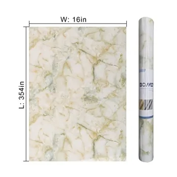 BOMENG 16"x354" Marble Contact Paper for Elegant Home Decor