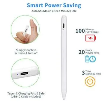 Stylus Pens for Amazon Kindle Fire 10/8/7/11 Pencil, Evach Capacitive High Sensitivity Digital Pencil with 1.5mm Ultra Fine Tip Stylus Pencil for Amazon Kindle Fire 10/8/7/11 Pen, White