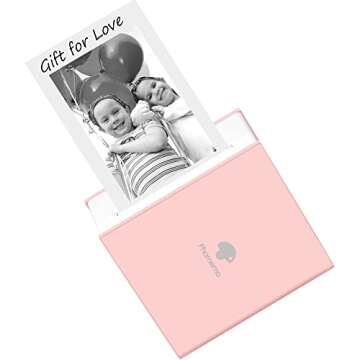 Mini Printer Sticker Thermal Printer with 1 Roll Paper, Bluetooth Portable Phone Printer, Study Printer Ideal for Notes, Pictures, Journals, DIY, Compatible with Smartphone & Tablet