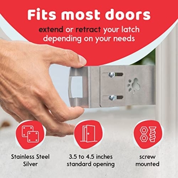 TheDoorLatch Adjustable Steel Cat Door Latch for Pets