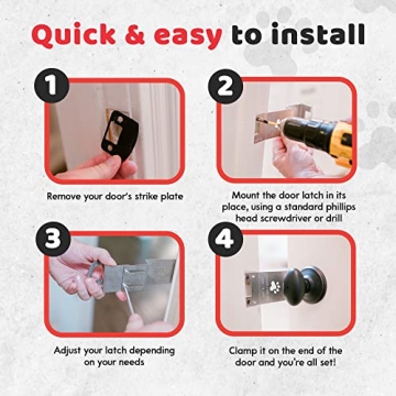 TheDoorLatch Adjustable Steel Cat Door Latch for Pets