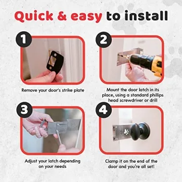 TheDoorLatch Adjustable Steel Cat Door Latch for Pets