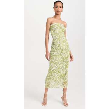 RESA Women's Kristina Mesh Dress in Lotus, Lotus, Green, Floral, S