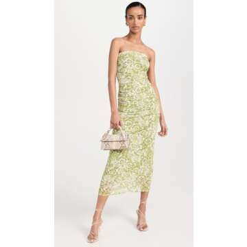 RESA Women's Kristina Mesh Dress in Lotus, Lotus, Green, Floral, S