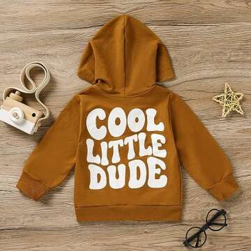 ZOELNIC Toddler Baby Boy Hoodie Cool Little Dude Style