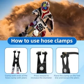 Durable 10ft 1/4" ID Fuel Line Hose with Clamps for Engines