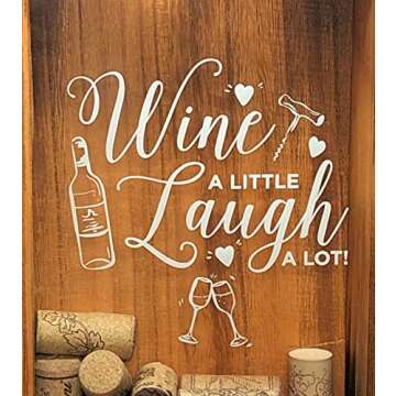 Wine Cork & Beer Cap Holder Shadow Box, Wall Mounted or Free Standing, Wine & Bar Decor for Him & Her, Rustic Stained Wood, 11" x 13"