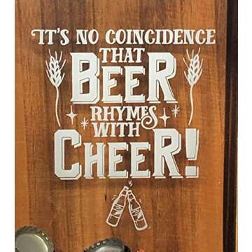 Wine Cork & Beer Cap Holder Shadow Box, Wall Mounted or Free Standing, Wine & Bar Decor for Him & Her, Rustic Stained Wood, 11" x 13"